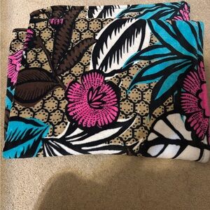 Vera Bradley Teal and Pink Floral Throw